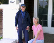 Henry and Kathy enjoying the front porch of their quiet neighborhood